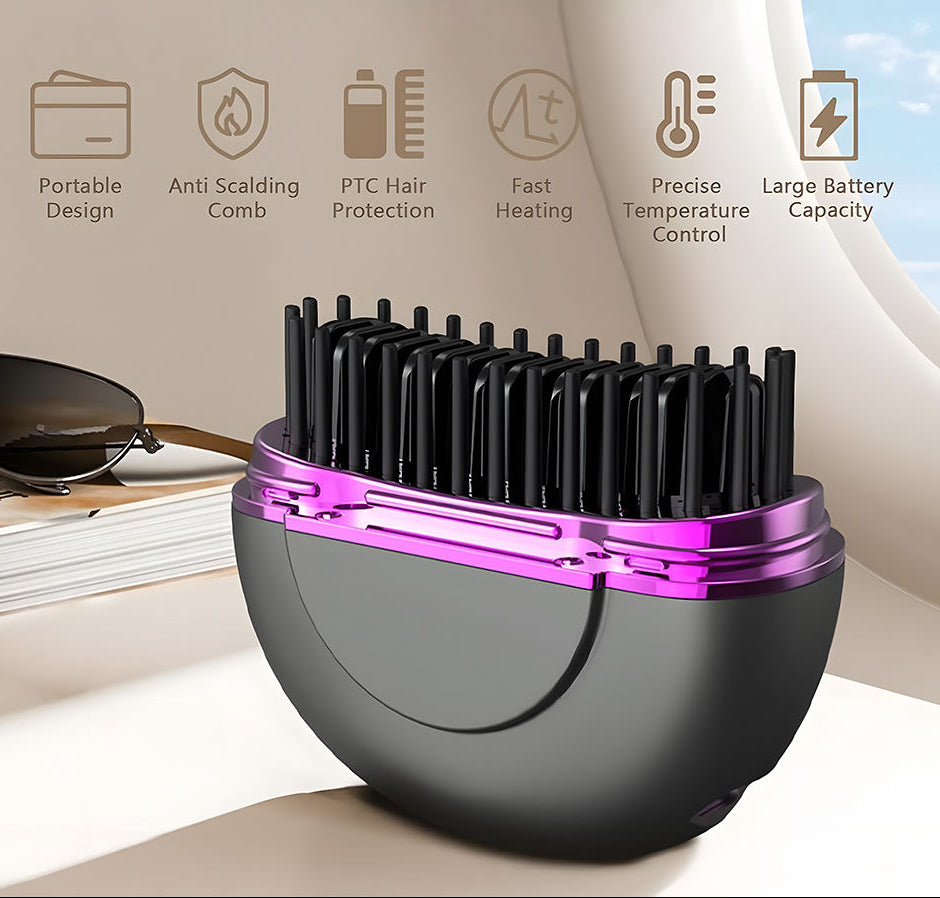 Perie Electrică Portabilă de Îndreptat Părul